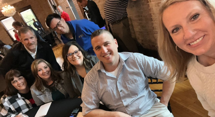 Group of people smiling at the camera